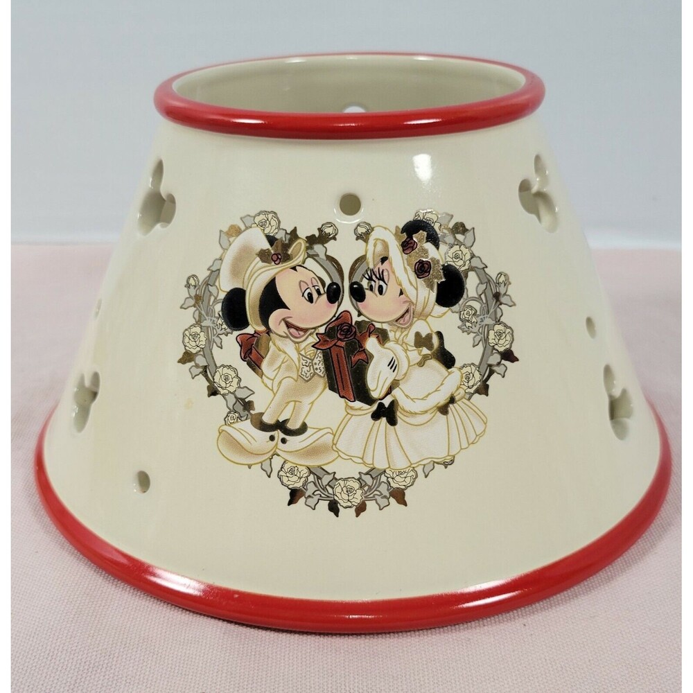 Disney World Holiday Mickey Minnie Mouse Candle Lamp Shade Christmas Kiss Gift